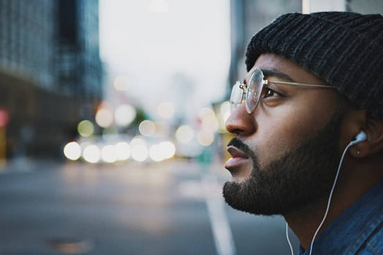 man staring into distance